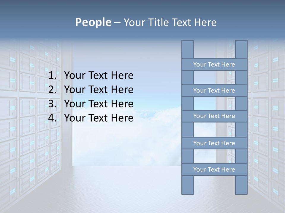 An Open Door Leading Into A Cloud Filled Sky PowerPoint Template