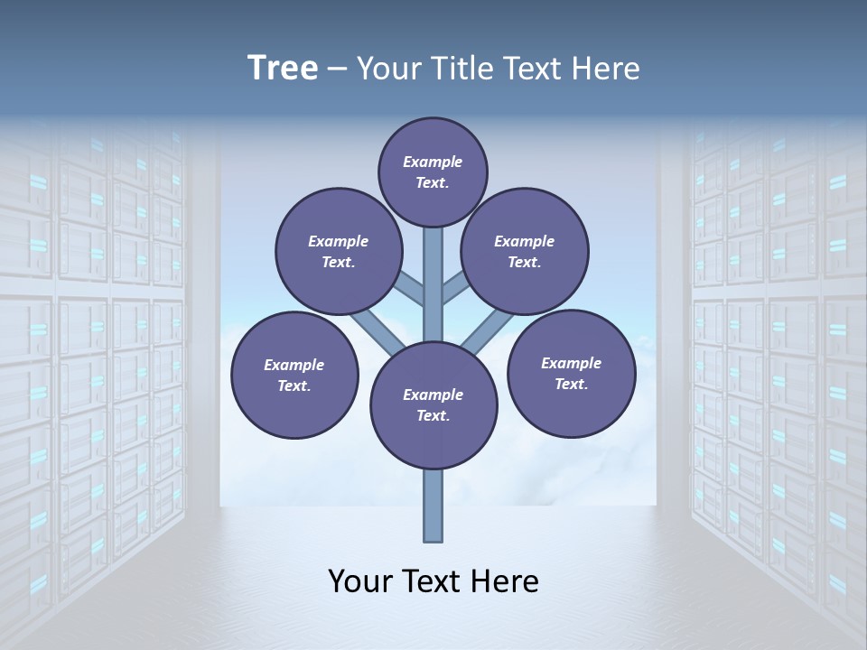 An Open Door Leading Into A Cloud Filled Sky PowerPoint Template