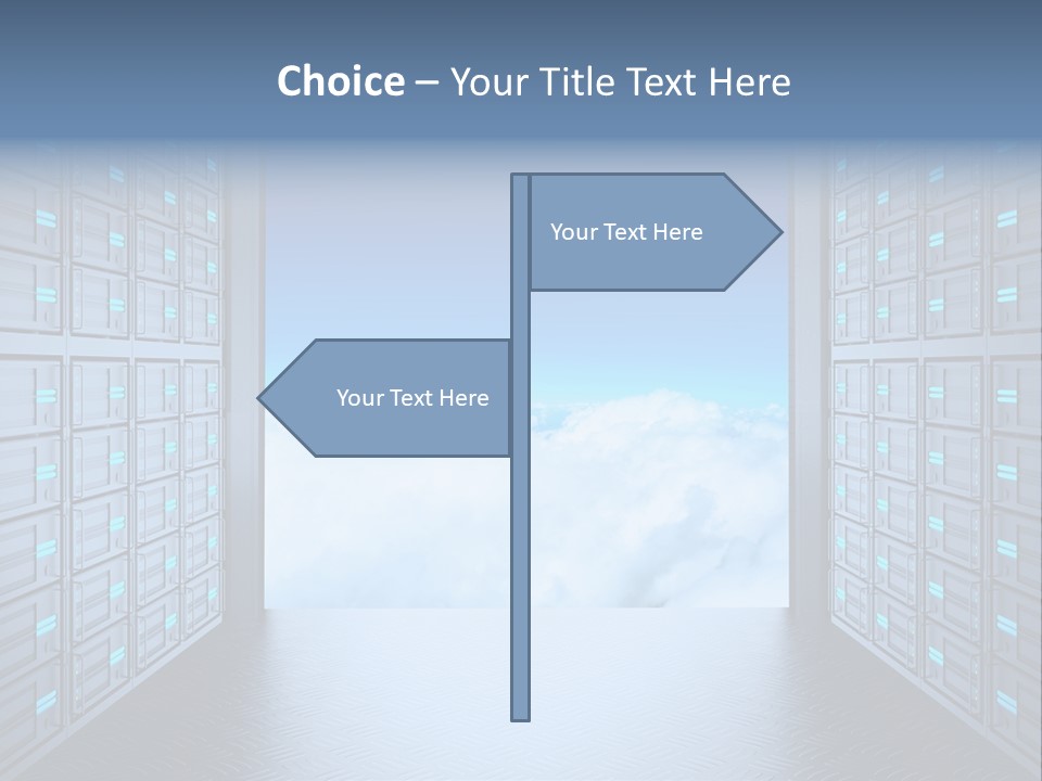 An Open Door Leading Into A Cloud Filled Sky PowerPoint Template