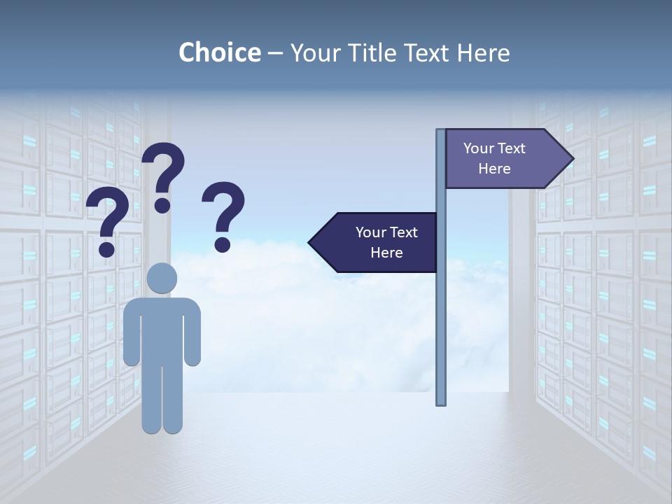 An Open Door Leading Into A Cloud Filled Sky PowerPoint Template