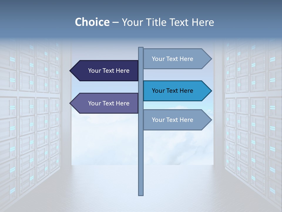 An Open Door Leading Into A Cloud Filled Sky PowerPoint Template