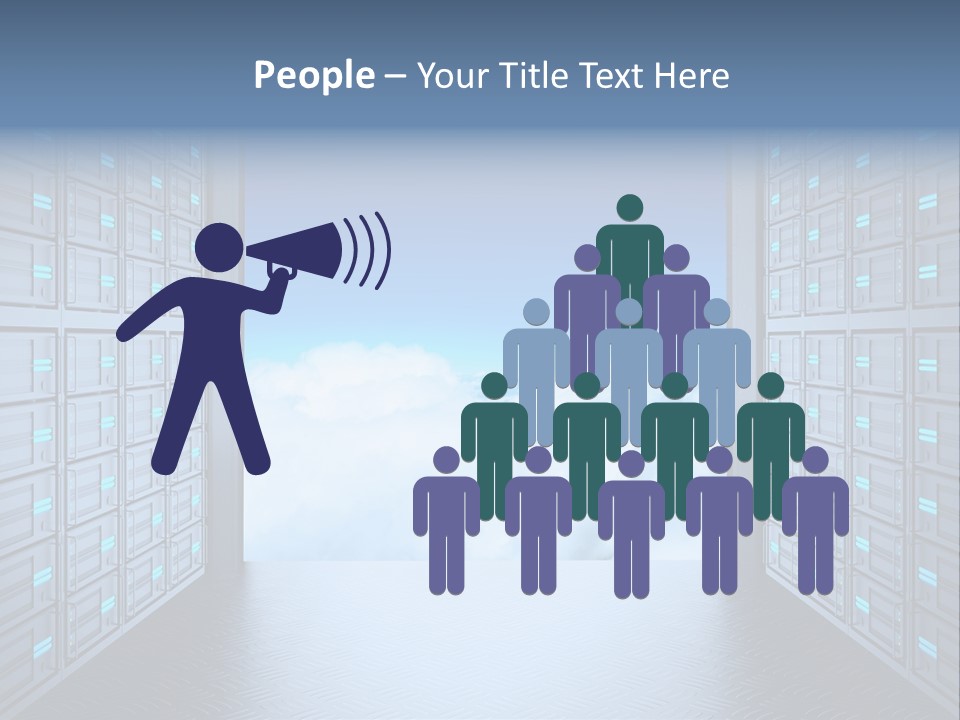 An Open Door Leading Into A Cloud Filled Sky PowerPoint Template