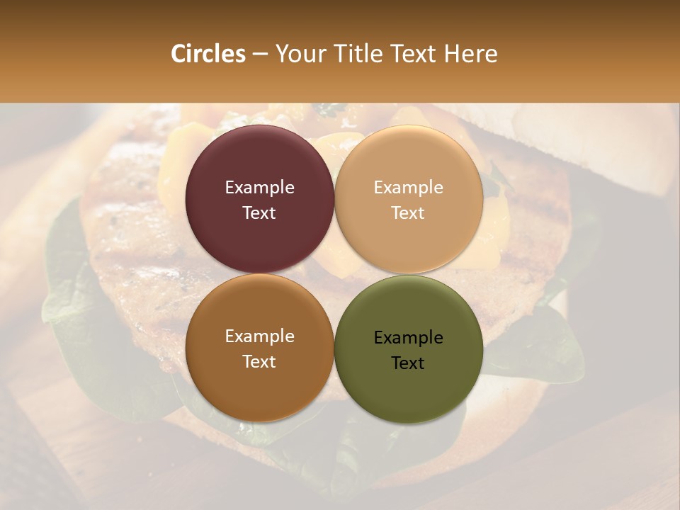 A Chicken Sandwich With Cheese And Lettuce On A Wooden Cutting Board PowerPoint Template