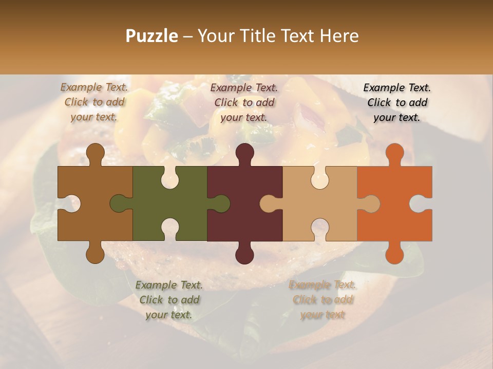 A Chicken Sandwich With Cheese And Lettuce On A Wooden Cutting Board PowerPoint Template