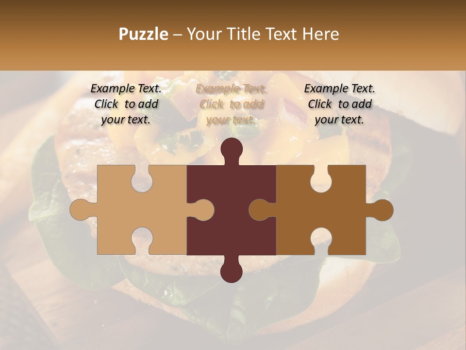 A Chicken Sandwich With Cheese And Lettuce On A Wooden Cutting Board PowerPoint Template