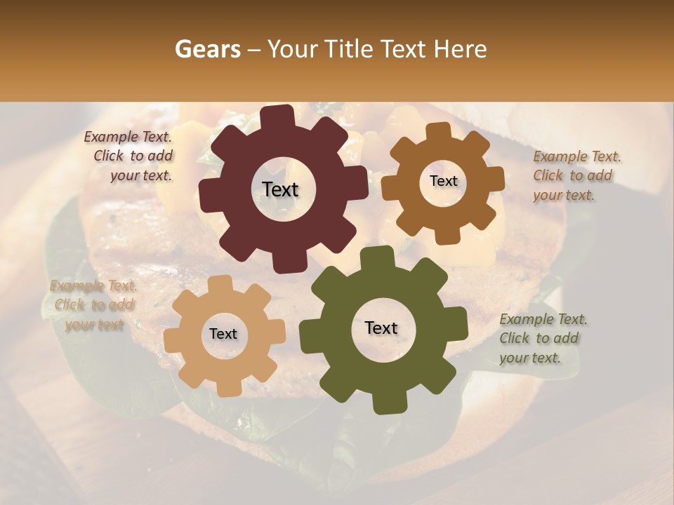 A Chicken Sandwich With Cheese And Lettuce On A Wooden Cutting Board PowerPoint Template