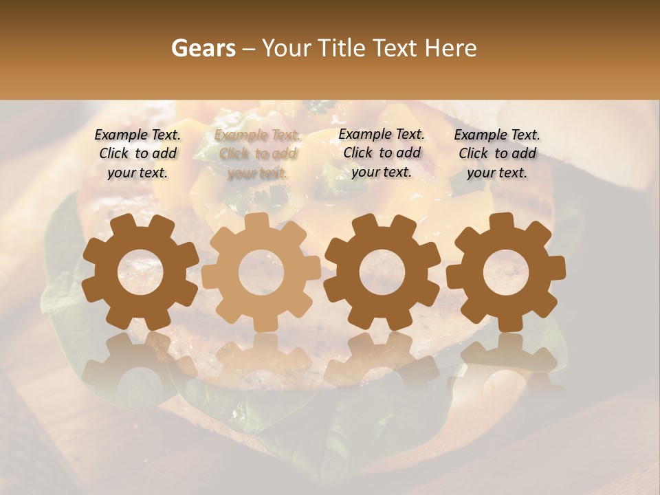 A Chicken Sandwich With Cheese And Lettuce On A Wooden Cutting Board PowerPoint Template