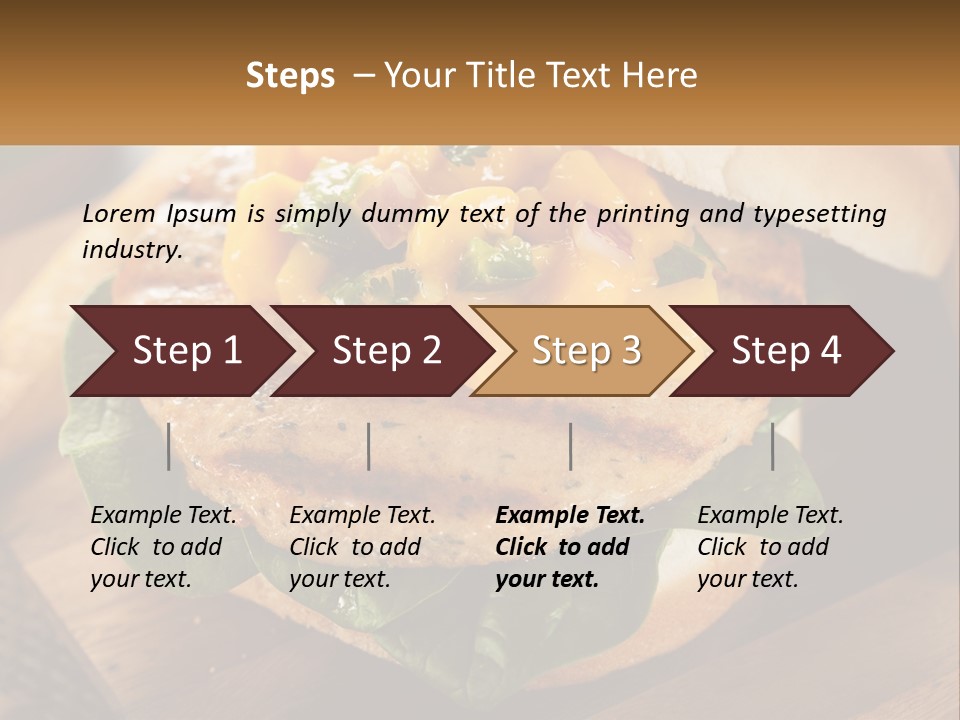 A Chicken Sandwich With Cheese And Lettuce On A Wooden Cutting Board PowerPoint Template