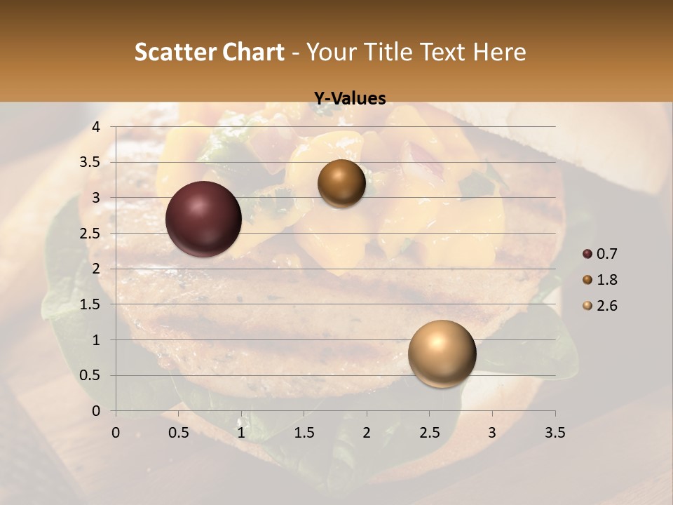A Chicken Sandwich With Cheese And Lettuce On A Wooden Cutting Board PowerPoint Template