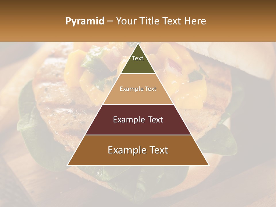 A Chicken Sandwich With Cheese And Lettuce On A Wooden Cutting Board PowerPoint Template