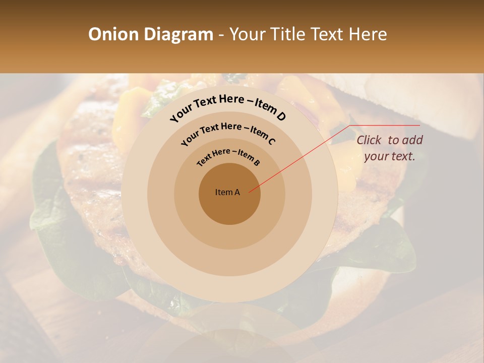 A Chicken Sandwich With Cheese And Lettuce On A Wooden Cutting Board PowerPoint Template