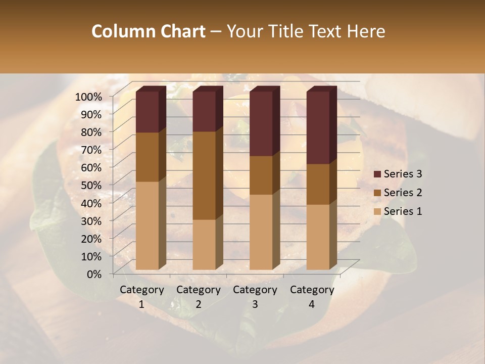 A Chicken Sandwich With Cheese And Lettuce On A Wooden Cutting Board PowerPoint Template