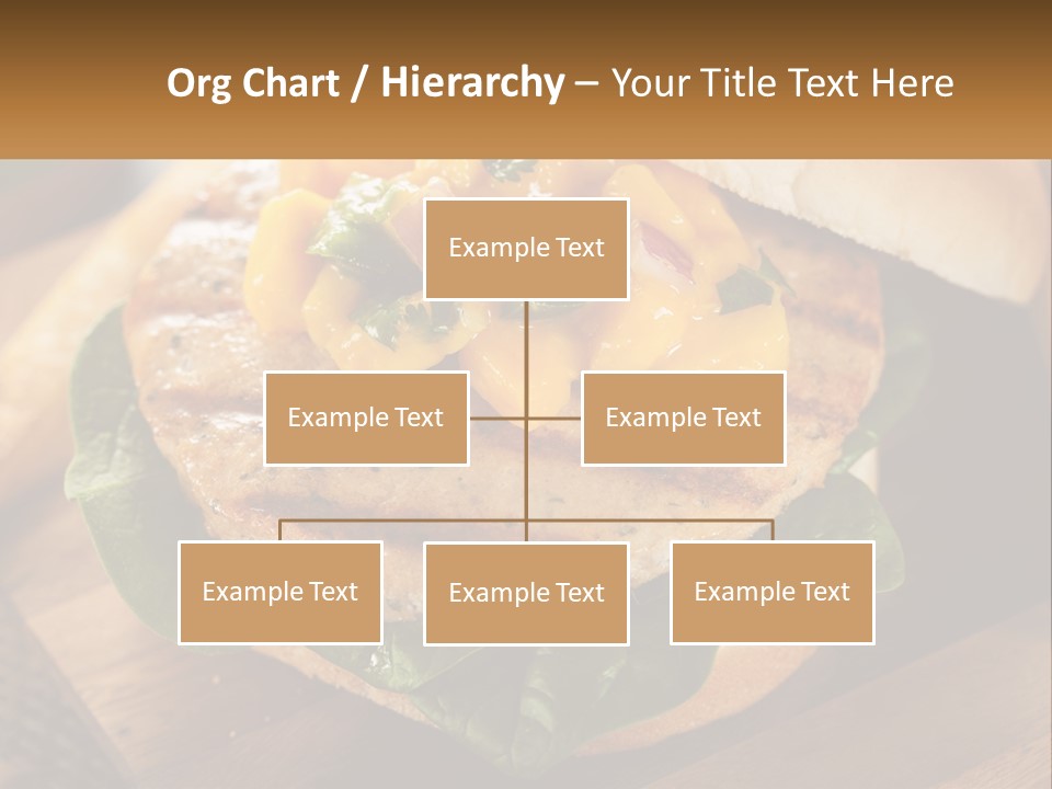 A Chicken Sandwich With Cheese And Lettuce On A Wooden Cutting Board PowerPoint Template