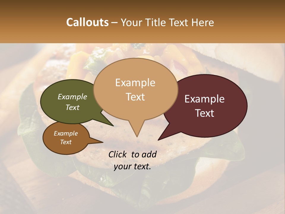 A Chicken Sandwich With Cheese And Lettuce On A Wooden Cutting Board PowerPoint Template