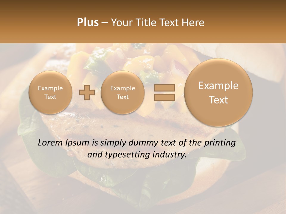 A Chicken Sandwich With Cheese And Lettuce On A Wooden Cutting Board PowerPoint Template