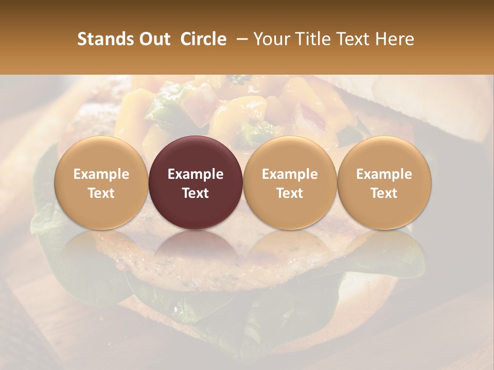 A Chicken Sandwich With Cheese And Lettuce On A Wooden Cutting Board PowerPoint Template