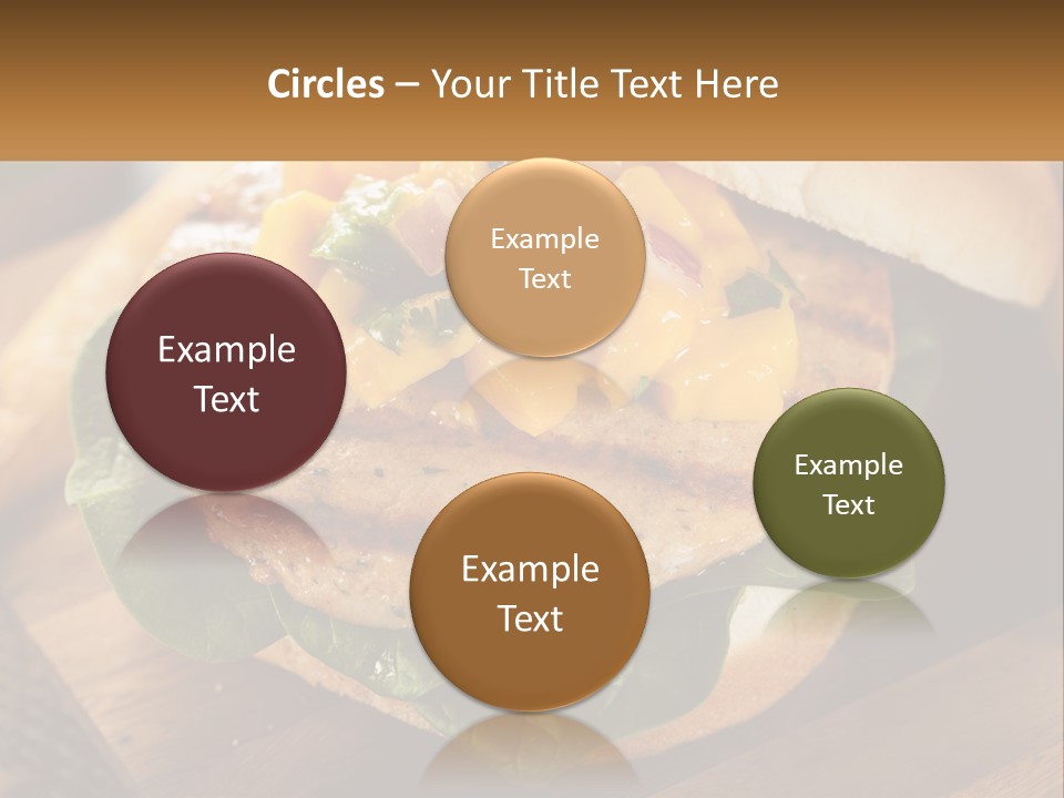 A Chicken Sandwich With Cheese And Lettuce On A Wooden Cutting Board PowerPoint Template