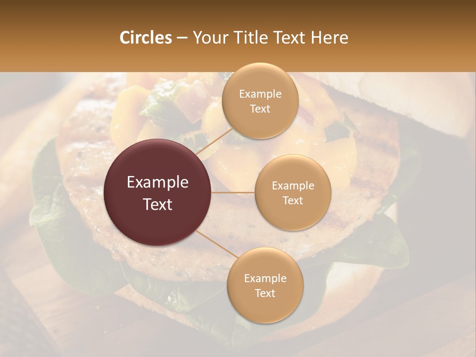 A Chicken Sandwich With Cheese And Lettuce On A Wooden Cutting Board PowerPoint Template