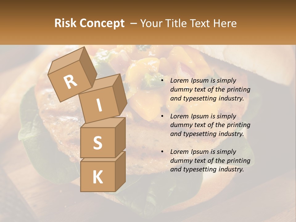 A Chicken Sandwich With Cheese And Lettuce On A Wooden Cutting Board PowerPoint Template