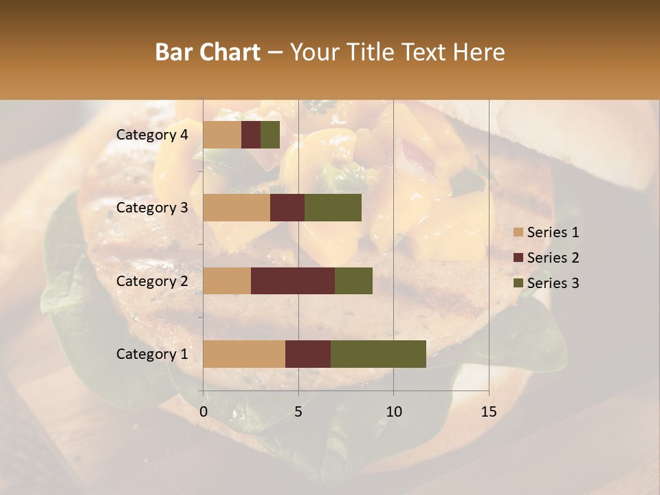 A Chicken Sandwich With Cheese And Lettuce On A Wooden Cutting Board PowerPoint Template