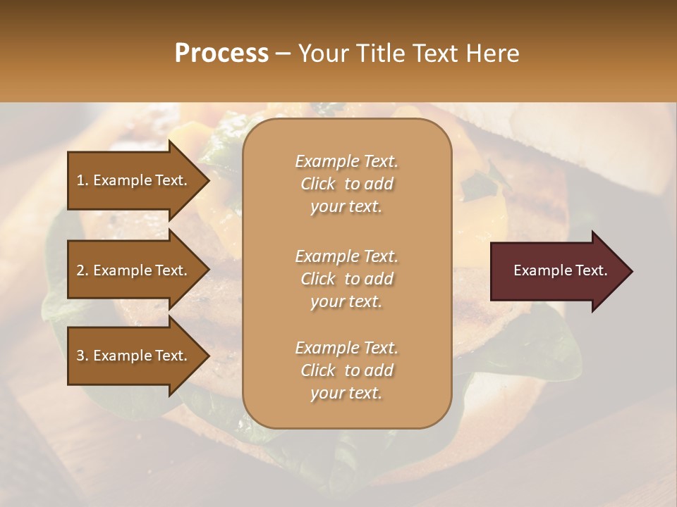 A Chicken Sandwich With Cheese And Lettuce On A Wooden Cutting Board PowerPoint Template