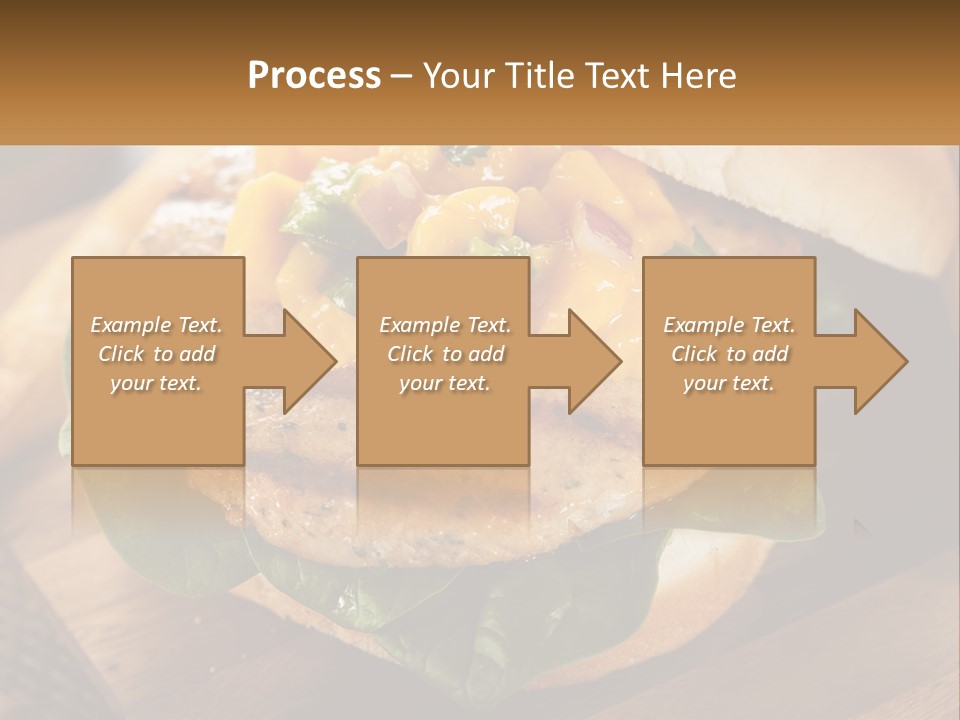 A Chicken Sandwich With Cheese And Lettuce On A Wooden Cutting Board PowerPoint Template