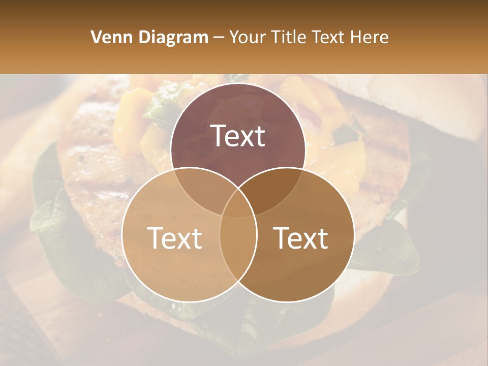 A Chicken Sandwich With Cheese And Lettuce On A Wooden Cutting Board PowerPoint Template