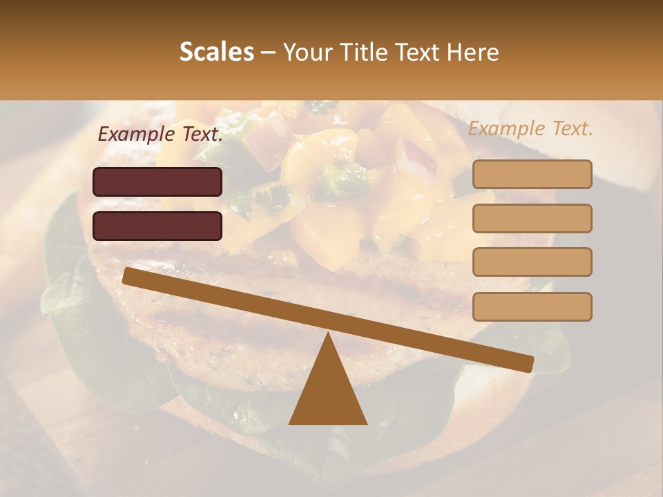 A Chicken Sandwich With Cheese And Lettuce On A Wooden Cutting Board PowerPoint Template