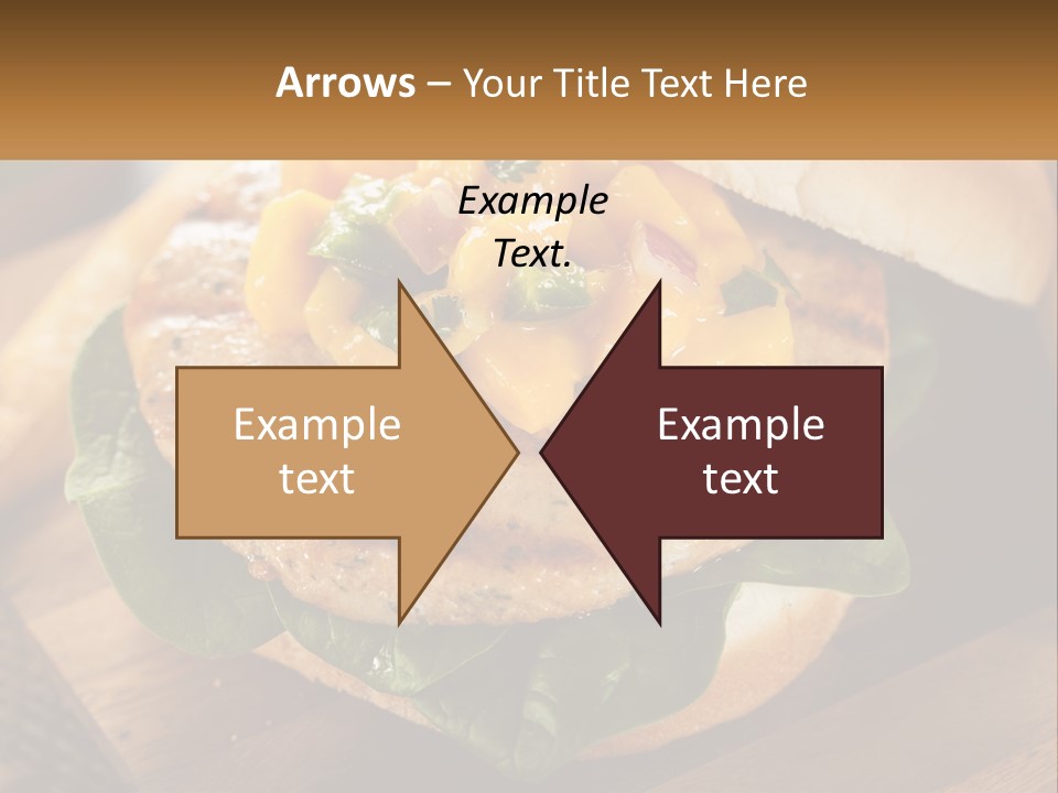 A Chicken Sandwich With Cheese And Lettuce On A Wooden Cutting Board PowerPoint Template