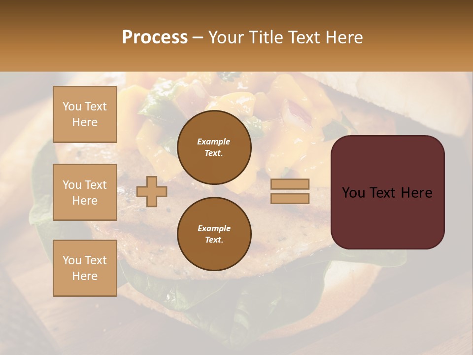A Chicken Sandwich With Cheese And Lettuce On A Wooden Cutting Board PowerPoint Template