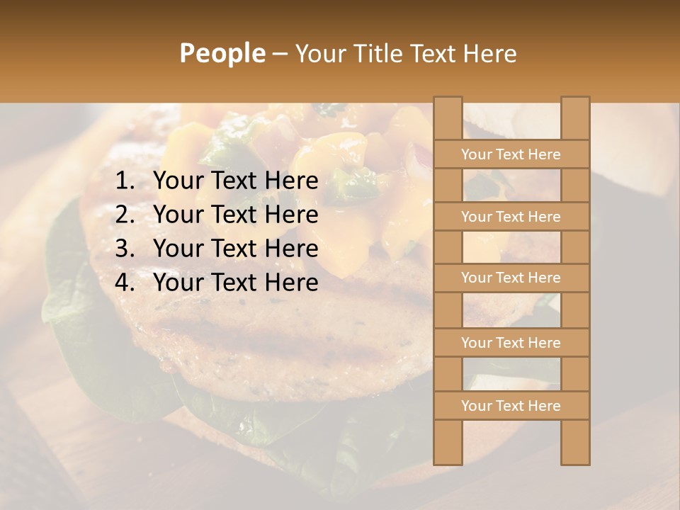 A Chicken Sandwich With Cheese And Lettuce On A Wooden Cutting Board PowerPoint Template