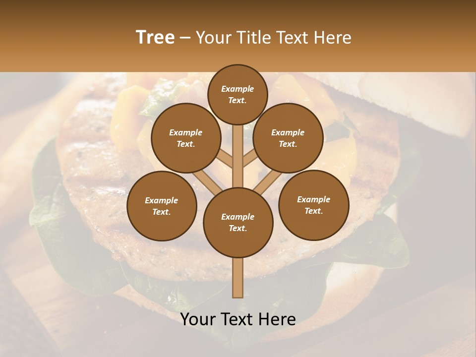 A Chicken Sandwich With Cheese And Lettuce On A Wooden Cutting Board PowerPoint Template