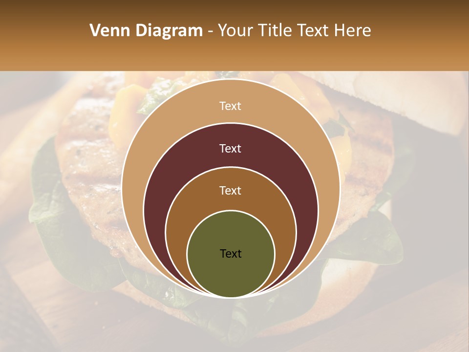 A Chicken Sandwich With Cheese And Lettuce On A Wooden Cutting Board PowerPoint Template