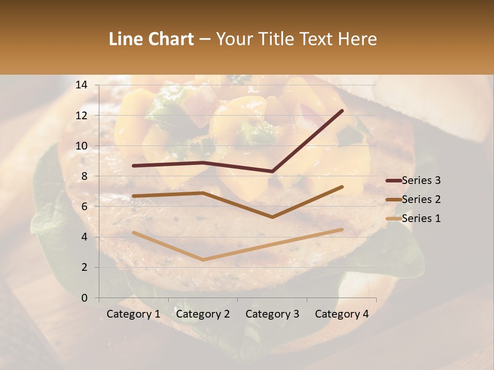 A Chicken Sandwich With Cheese And Lettuce On A Wooden Cutting Board PowerPoint Template