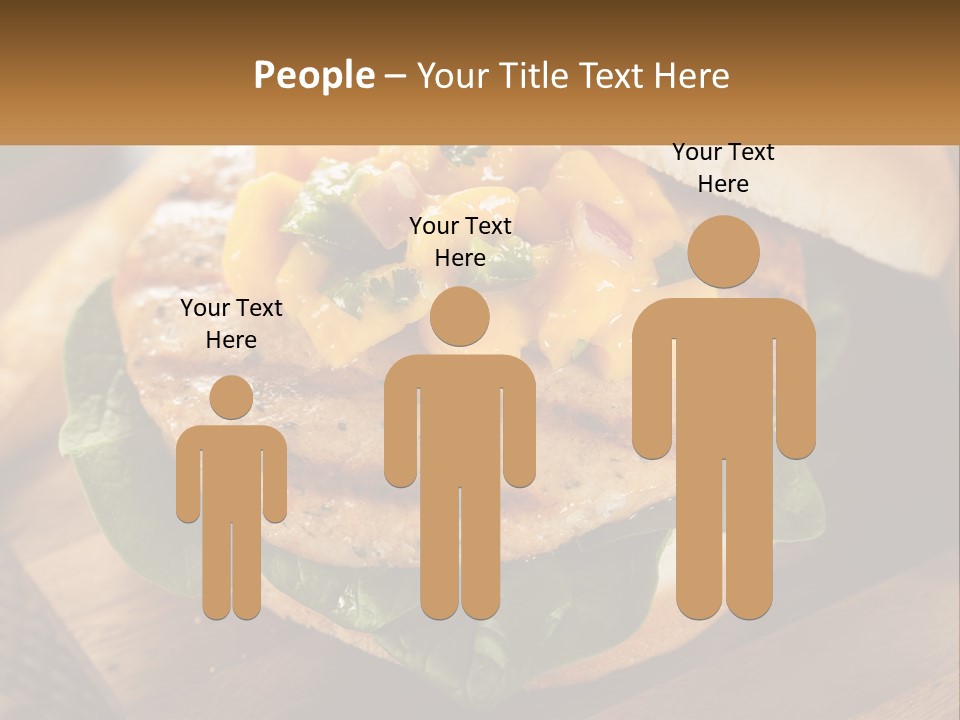 A Chicken Sandwich With Cheese And Lettuce On A Wooden Cutting Board PowerPoint Template