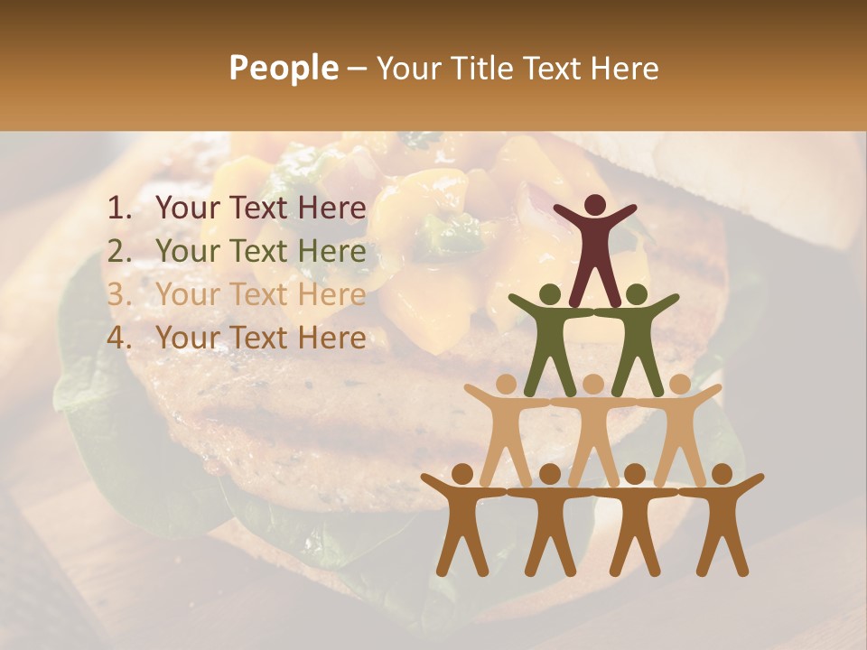 A Chicken Sandwich With Cheese And Lettuce On A Wooden Cutting Board PowerPoint Template