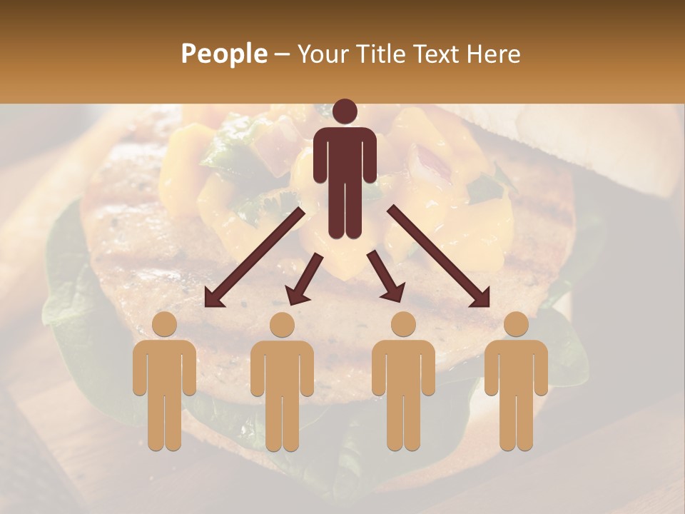 A Chicken Sandwich With Cheese And Lettuce On A Wooden Cutting Board PowerPoint Template