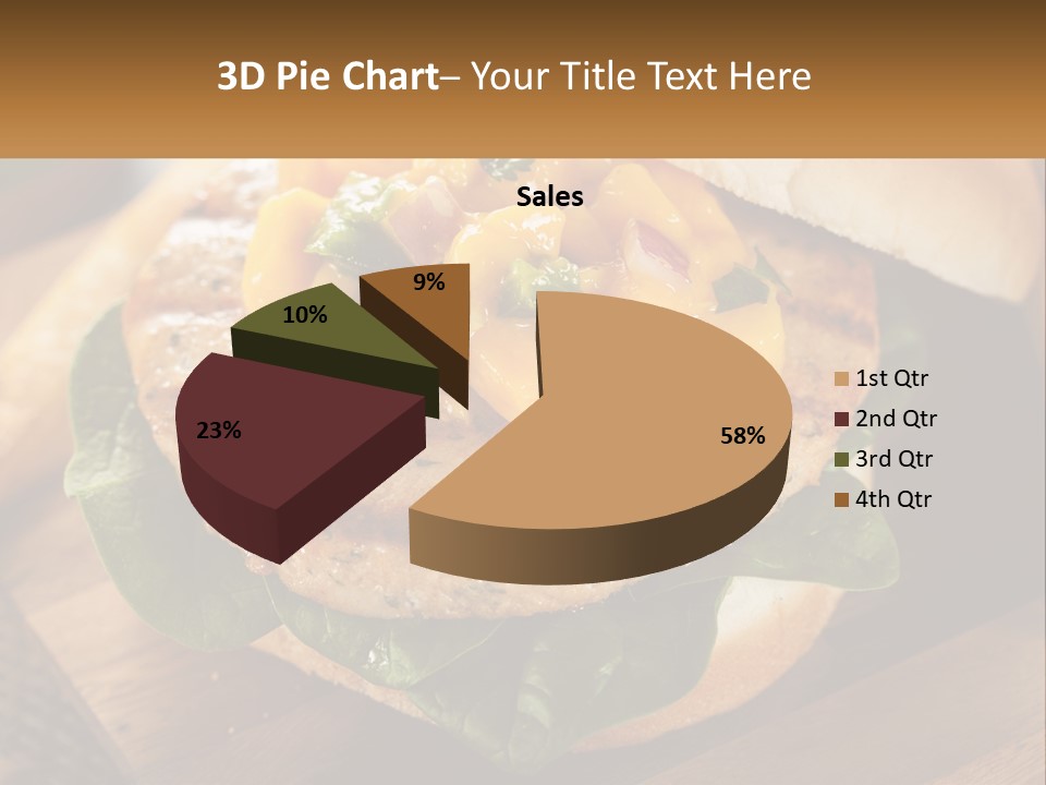 A Chicken Sandwich With Cheese And Lettuce On A Wooden Cutting Board PowerPoint Template
