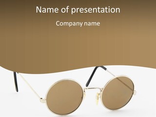 A Pair Of Sunglasses With A Brown Background PowerPoint Template