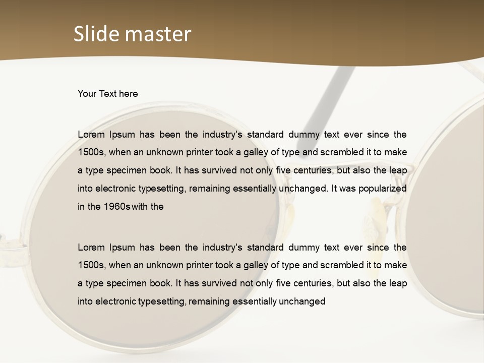A Pair Of Sunglasses With A Brown Background PowerPoint Template