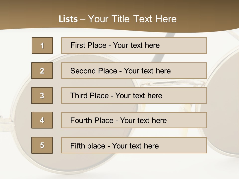 A Pair Of Sunglasses With A Brown Background PowerPoint Template