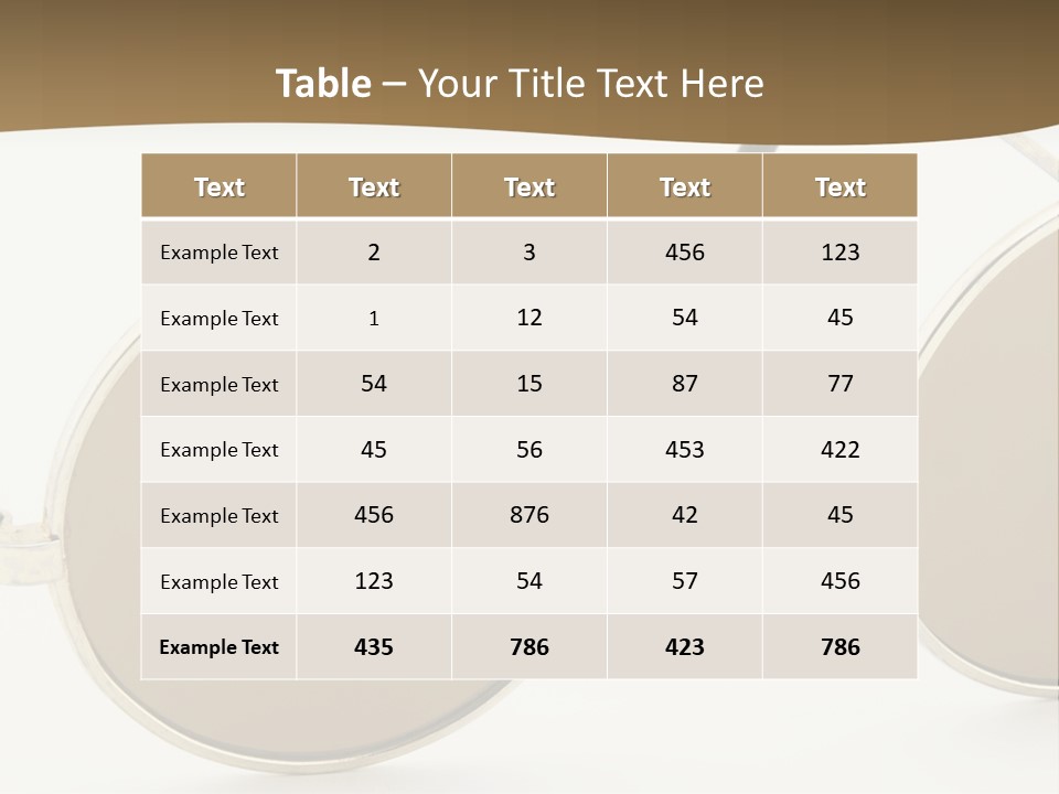 A Pair Of Sunglasses With A Brown Background PowerPoint Template