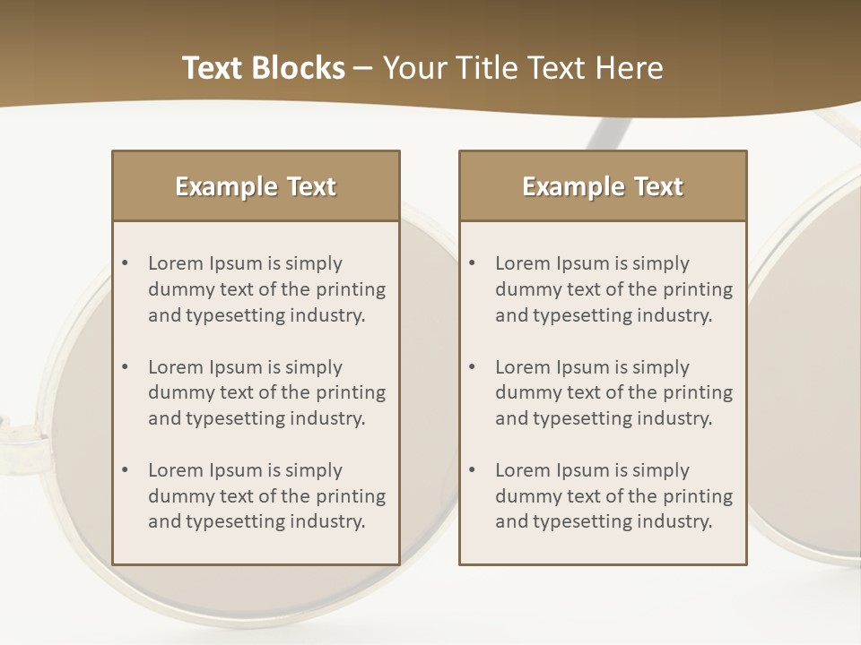A Pair Of Sunglasses With A Brown Background PowerPoint Template