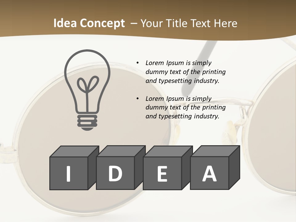 A Pair Of Sunglasses With A Brown Background PowerPoint Template