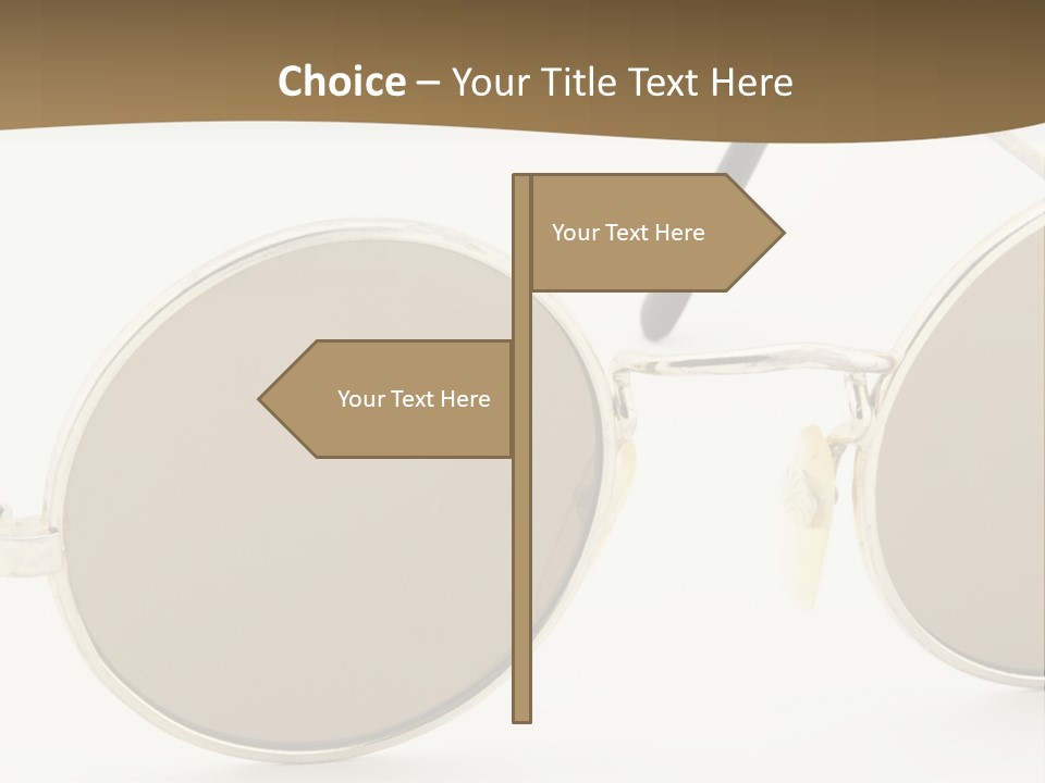 A Pair Of Sunglasses With A Brown Background PowerPoint Template