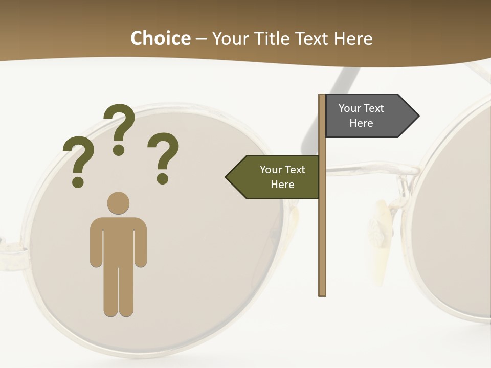 A Pair Of Sunglasses With A Brown Background PowerPoint Template