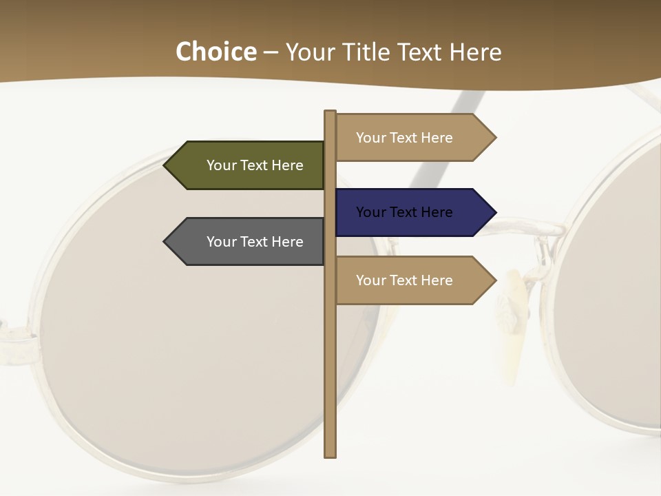 A Pair Of Sunglasses With A Brown Background PowerPoint Template