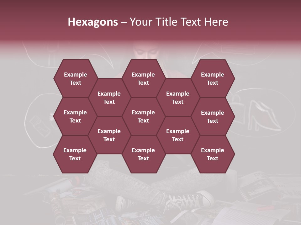 A Woman Sitting In Front Of A Blackboard With A Laptop PowerPoint Template