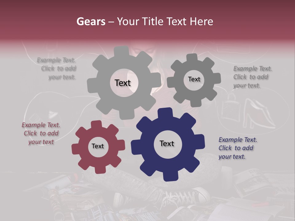 A Woman Sitting In Front Of A Blackboard With A Laptop PowerPoint Template