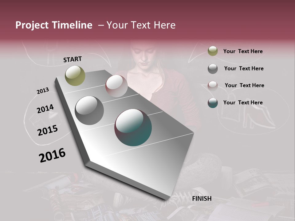 A Woman Sitting In Front Of A Blackboard With A Laptop PowerPoint Template